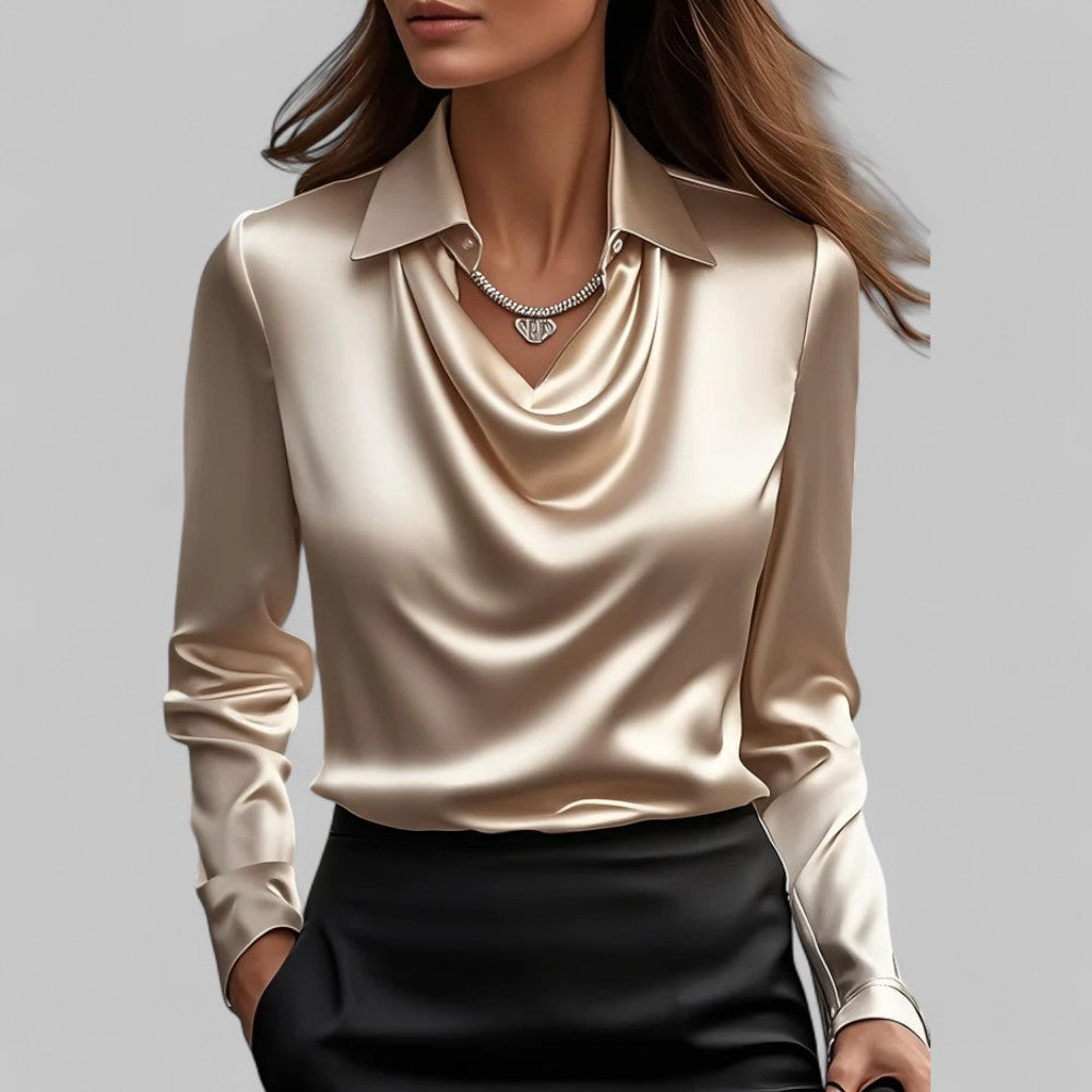 Rose - Draperet Satin Top