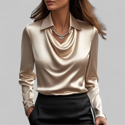 Rose - Draperet Satin Top