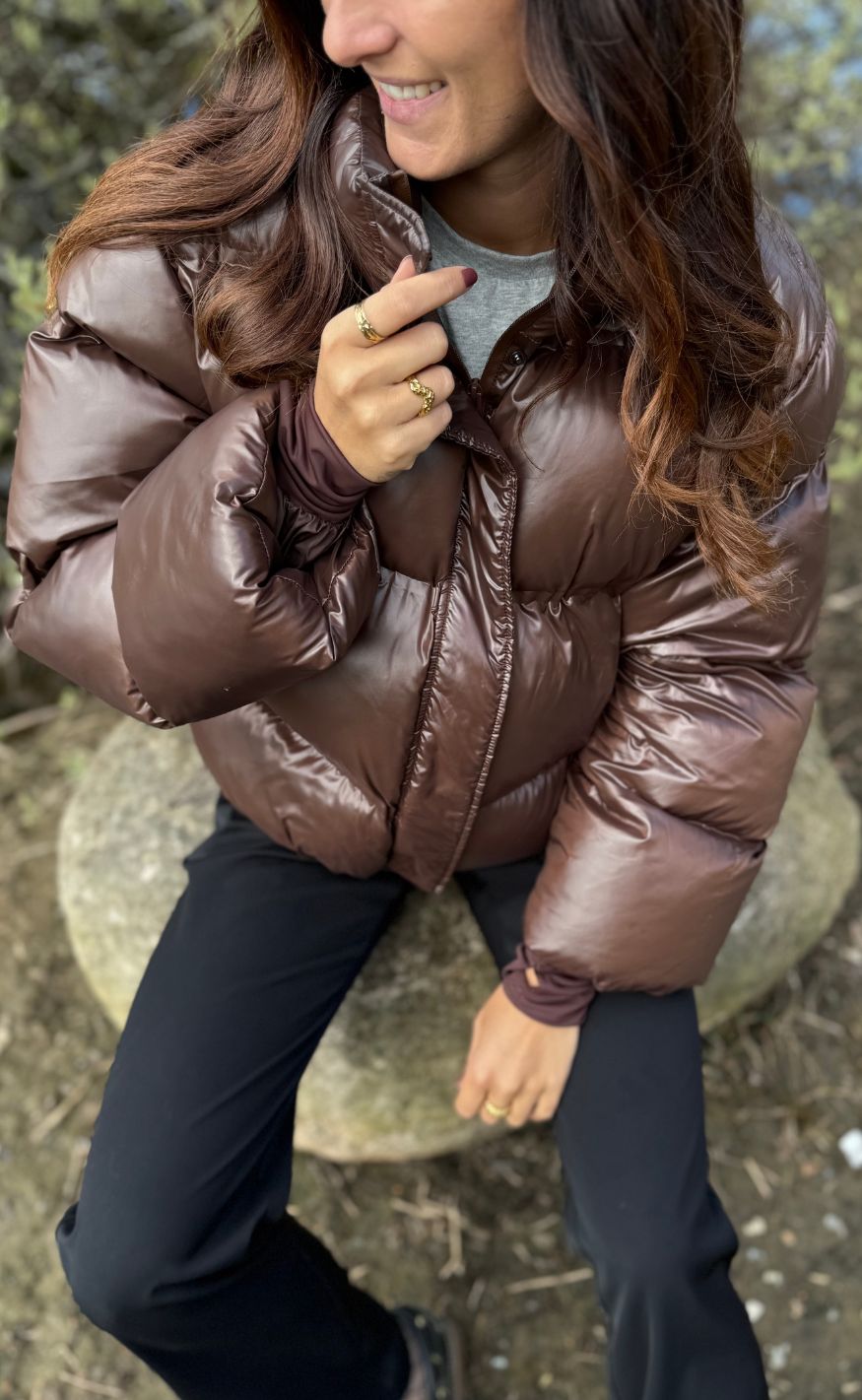 Shiny Puffer - Dark Brown
