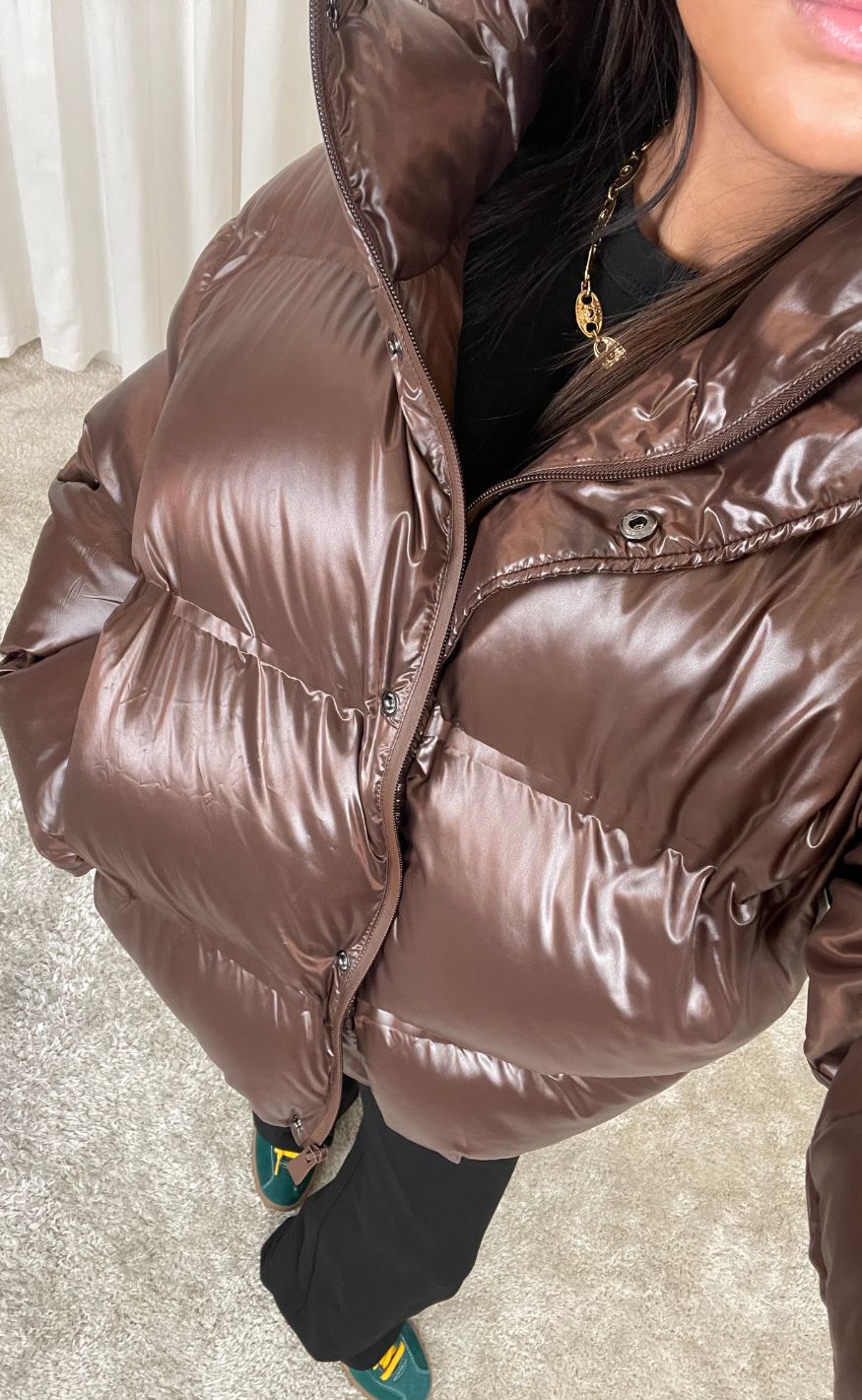 Shiny Puffer - Dark Brown