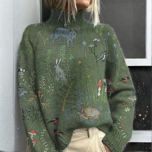Zara - Varm Blomstret Rullekrave