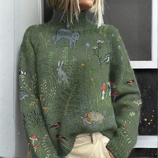 Zara - Varm Blomstret Rullekrave