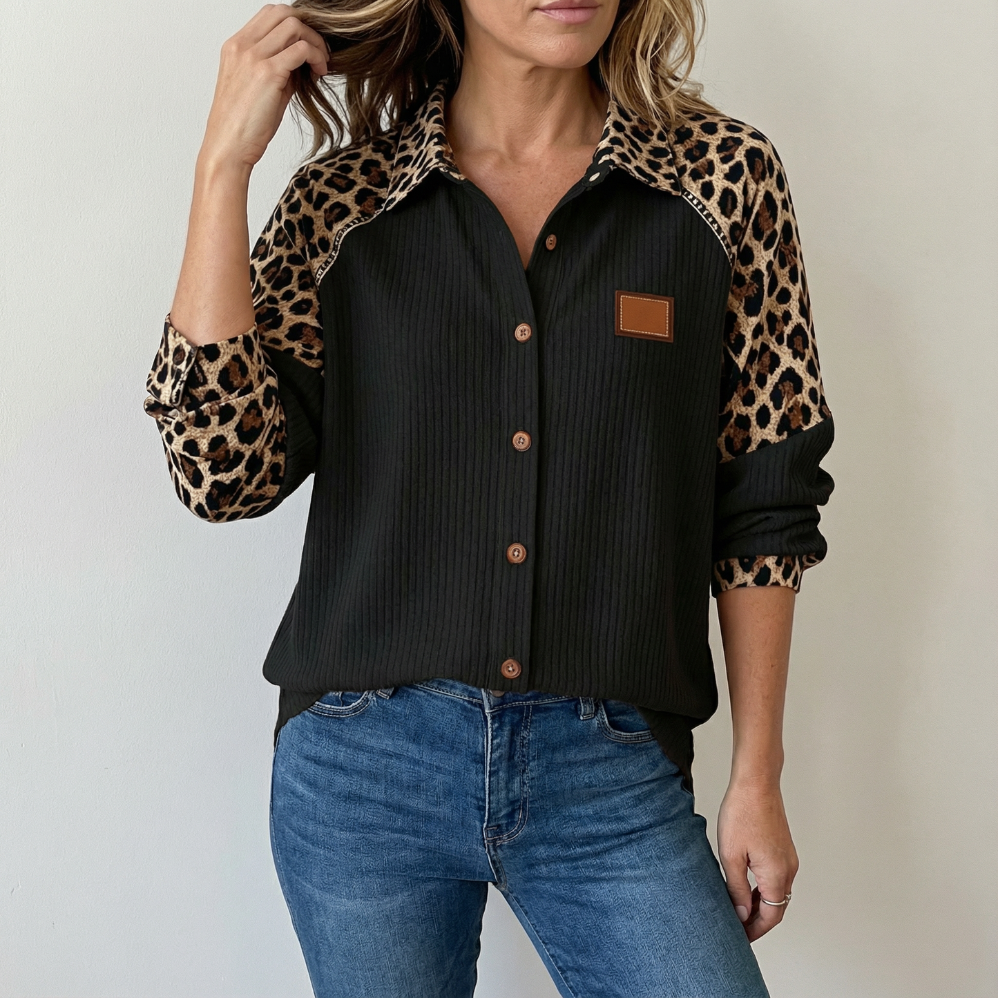 Sabine - Leopardmønstret Skjorte